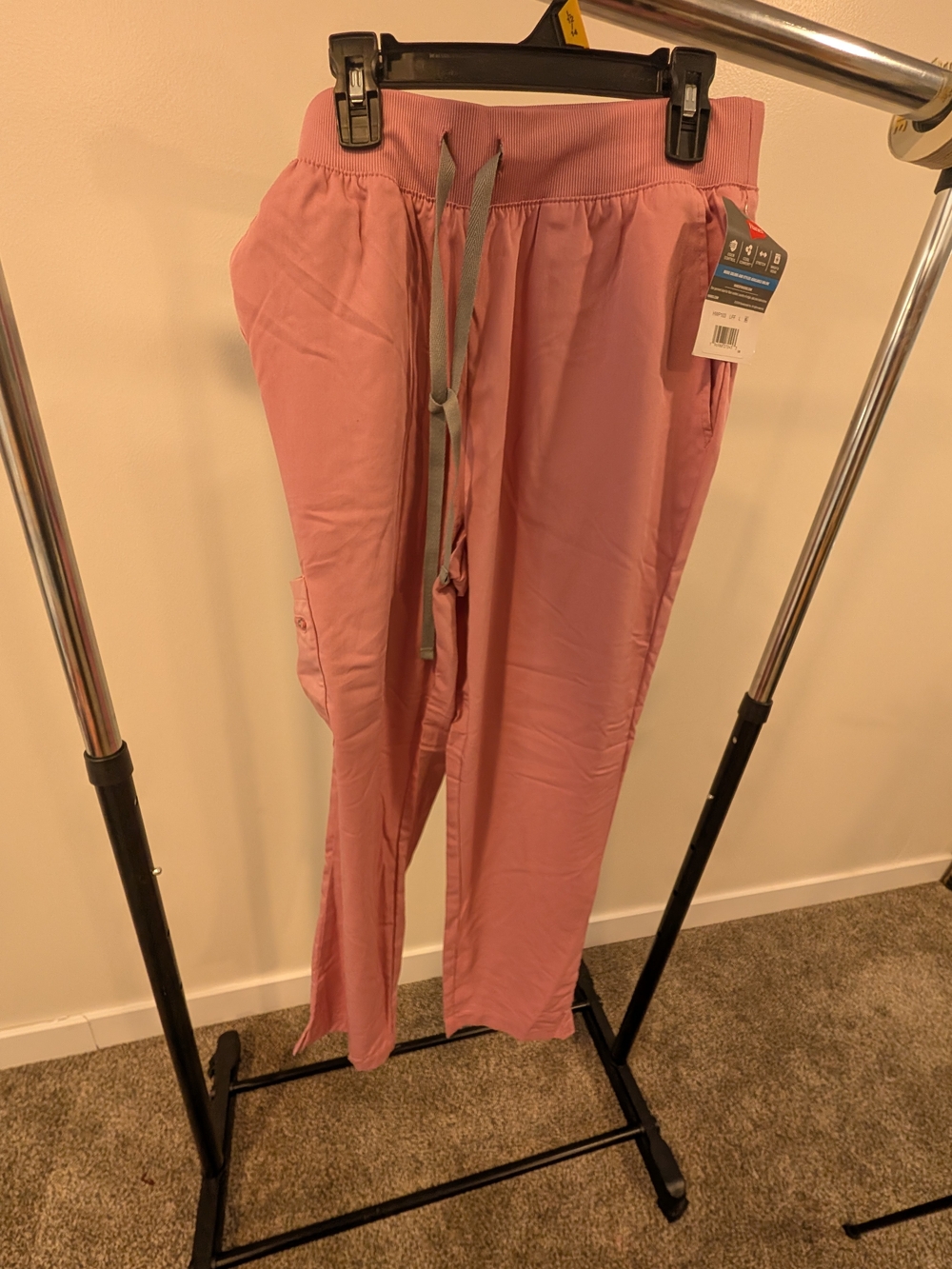 Hanes Dusty Rose Drawstring Scrub Pants